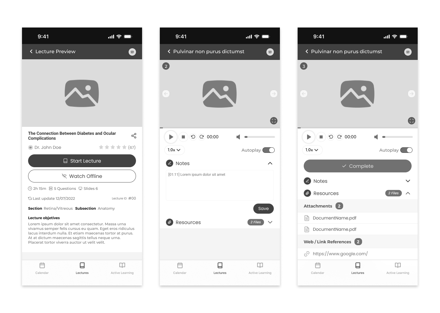 Eyelecture App — design 1