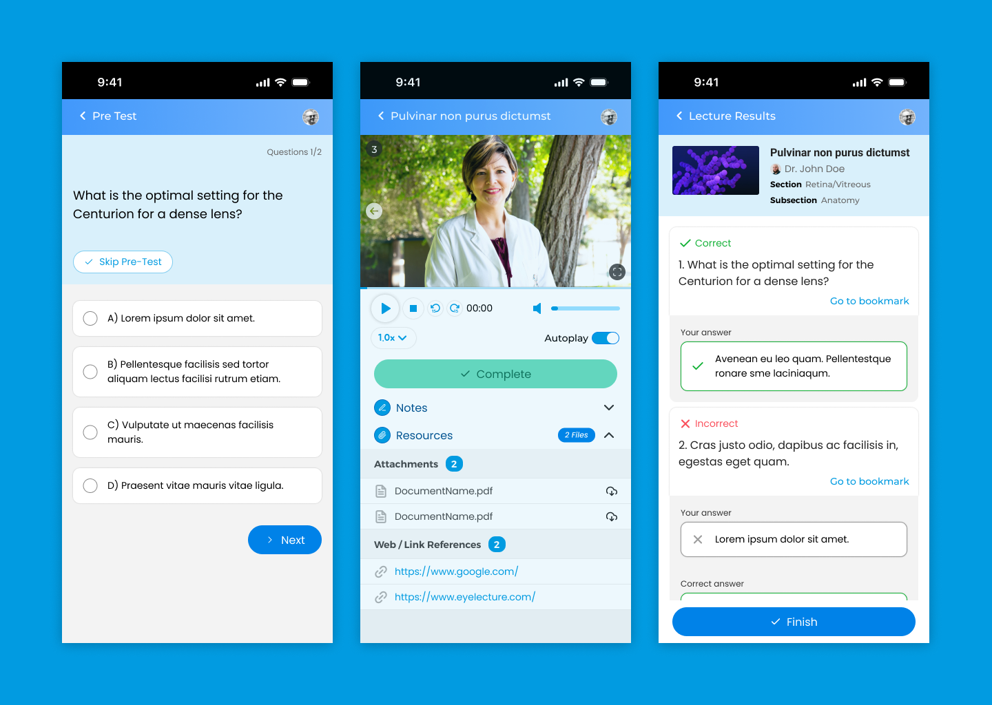 Eyelecture App — design 3