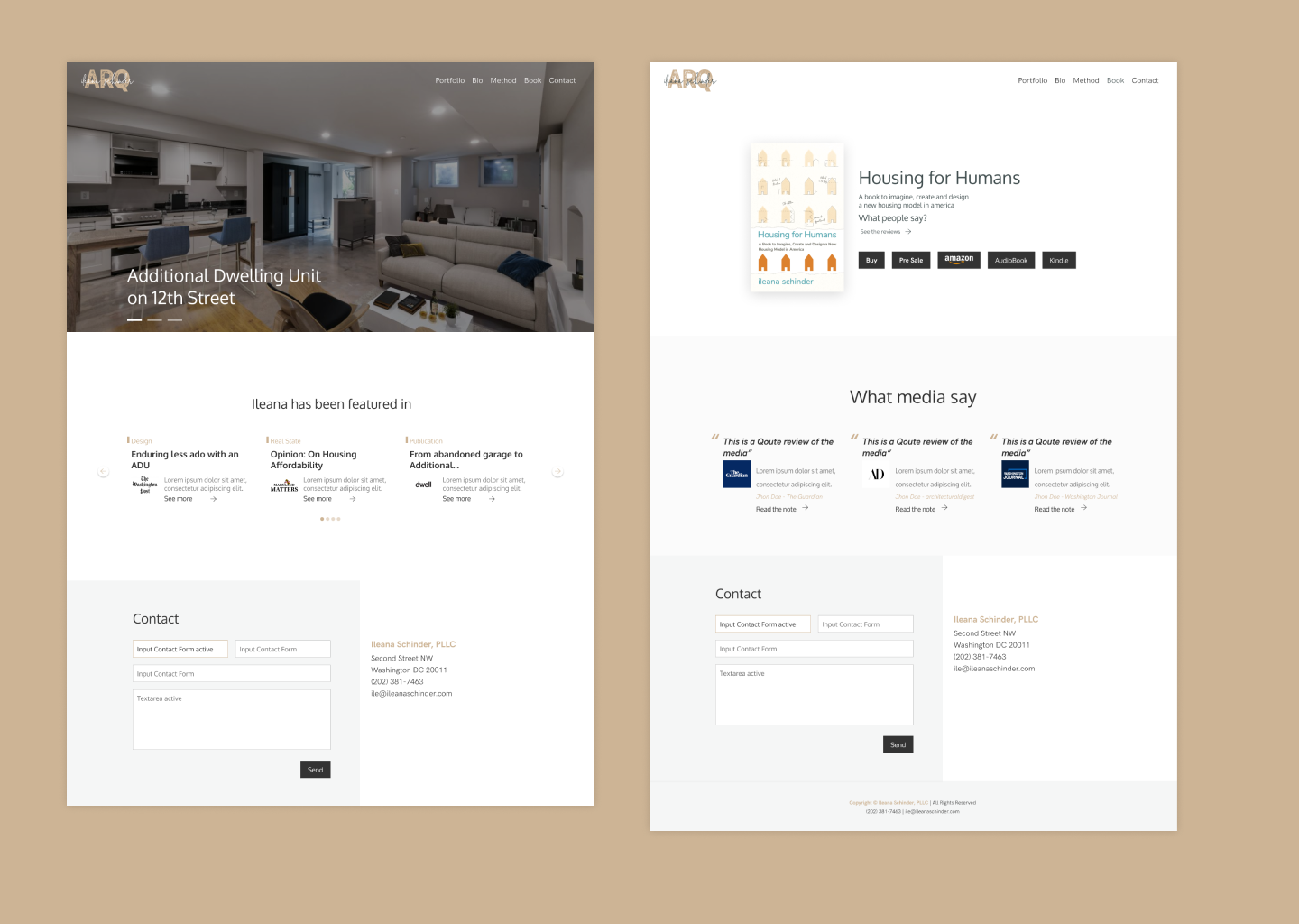 Ileana Schinder / Website Redesign — design 1