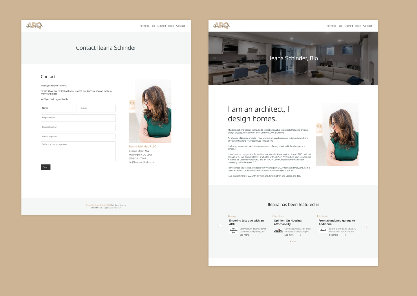 Ileana Schinder / Website Redesign — design 3